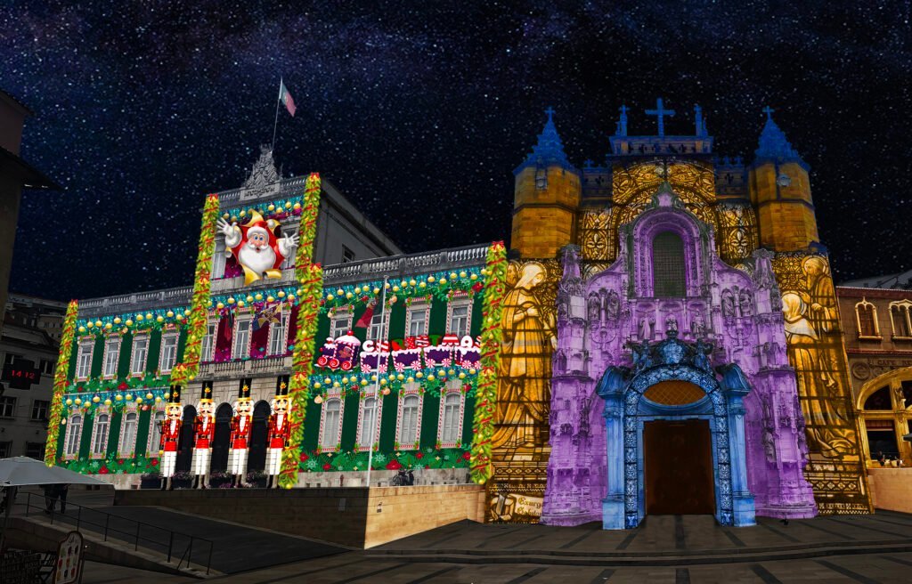 Videomapping Christmas show in Coimbra
